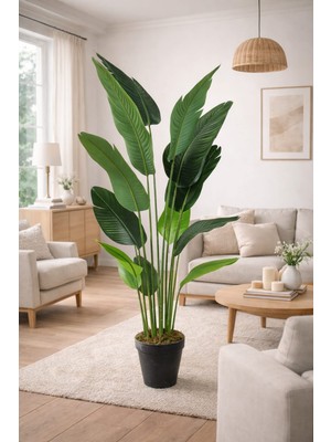 Maki Dekor Yapay Ağaç Islak Dokulu Starliçe Salon Bitkisi 13 Büyük Yapraklı 180 cm