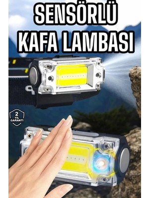 HERŞEYBURDAMODA Şarjlı Kafa Feneri Suya Dayanıklı Ayarlanabilir Kamp Feneri