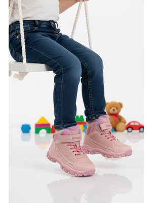 Aspor Pembe Kürklü Cırtlı Kız Çocuk Düz Bot