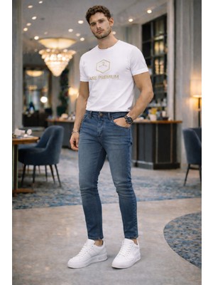Ase Premium Erkek Dar Paça Slim Fit Kot Pantolon – Modern Kesim