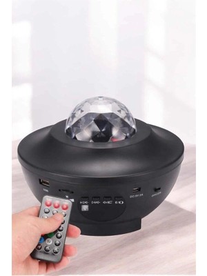 Epilons Projektör Yıldız Gece Lambası Disko Topu Bluetooth Bağlantılı Taşınabilir Şarjlı