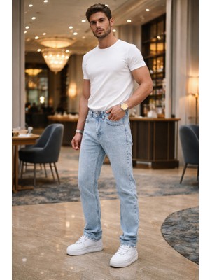 Ase Premium Erkek Regular Fit Açık Mavi Jean Pantolon