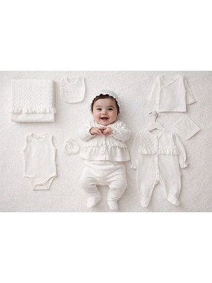 Milays 0-3 Ay Kız Bebeklere Organik Pamuk Jessica 10 Lu Premium Set