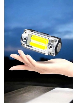 Epilons Beyaz Led Işık Sensörlü Kafa Lambası Lityum Batarya Led El Fenerli Şarjlı