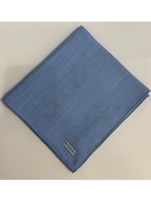 Vakko Monogram Pamuk Ipek Eşarp 3000655-BEBE Mavi