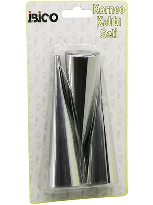 Calperia 3pcs  Metal Korneo Kalıp - Pasta Dekorasyon Aparatı Çap:3.4cm x UZUNLUK:12CM BRKT-921602 (5047)