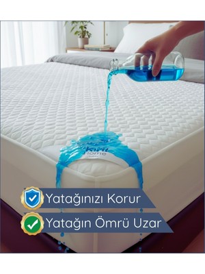 Kiril Home Ultra Soft Sıvı Geçirmez Ses Yapmaz Fitted Full Kenar Yatak Koruyucu Alez
