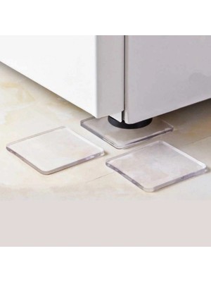 Calperia 4 Adet Silikon Şeffaf Koltuk Mobilya Masa Beyaz Eşya Yazıcı Koruyucu Kaydırmaz Dayanıklı Pedler (5047)