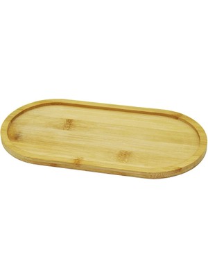 Calperia Oval Ahşap Bambu Yağdanlık Altlık 12X23CM (5047)