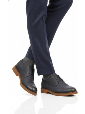 Aspor Lacivert Nubuk Hakiki Deri Erkek Casual Ayakkabı