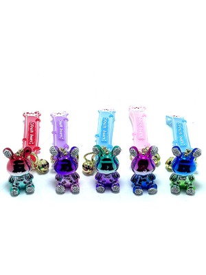 Aspartam Taşlı Ayıcık Silikon Anahtarlık Model 1