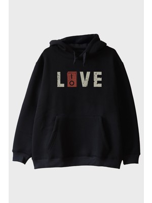 Nuugg Lıove Elektrik Düğmeli Baskili Modern Hoodie