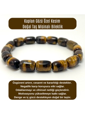 Yıldız Doğal Taş Sertifikalı Kaplan Gözü Özel Kesim Doğal Taş Misinalı Bileklik