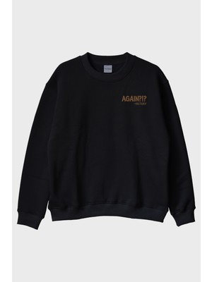 Nuugg Again History Siyah Bisiklet Yaka Sweatshirt