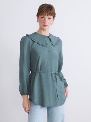 Lc Waikiki Yeni Sezon Bebe Yaka Modal Karışımlı Kadın Gömlek Tunik