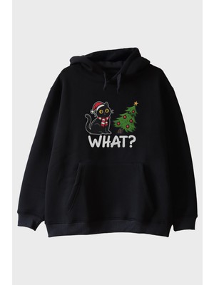 Nuugg Noel Kedisi Siyah Hoodie