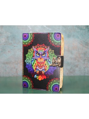 Aspartam Baykuşlu Deri Defter Model 2