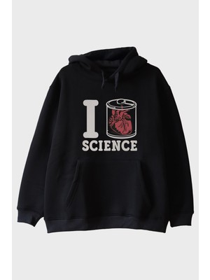 Nuugg I Love Scıence Anatomik Kalpli Baskılı Hoodie