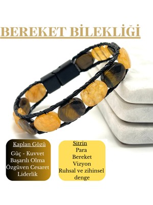 Yıldız Doğal Taş Sertifikalı Bereket Bilekliği Doğal Taş Roleks Kesim Kilitli Bileklik