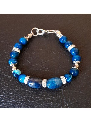 Asteria Elite Mavi Akik Stres ve Nazar Kalkanı Bileklik