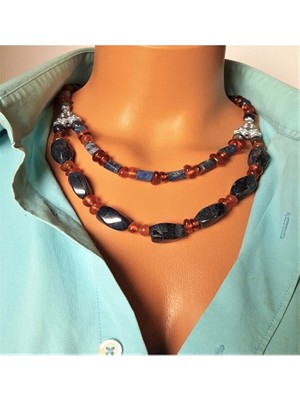 Asteria Elite Lapis Kehribar Nazardan Koruma ve Bereket Kolyesi