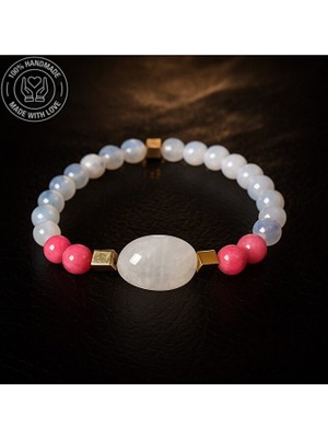 Asteria Elite Dumanlı Kuvars Pembe Kuvars Stres ve Negatif Enerji Karşıtı Bileklik