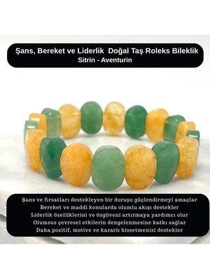Yıldız Doğal Taş Sertifikalı Şans & Bereket & Liderlik Doğal Taş Roleks Bileklik