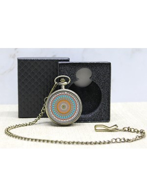 Aspartam Özel Kutulu Mandala Deseni Köstekli Saat