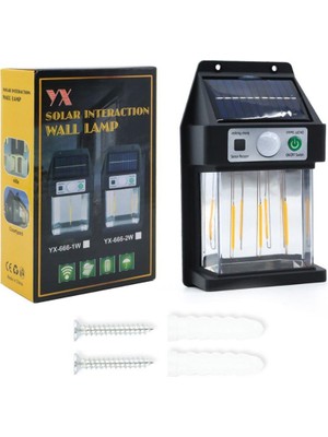 Aspartam Güneş Enerjili Hareket Sensörlü Duvar Lambası