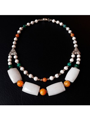 Asteria Elite Havlit Kuvars Negatif Enerjiden Arınma Zihinsel Berraklık Için Iki Sıralı Kolye ve Bileklik Seti