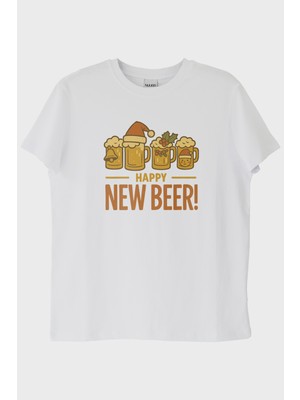Nuugg Happy New Beer Beyaz Tişört