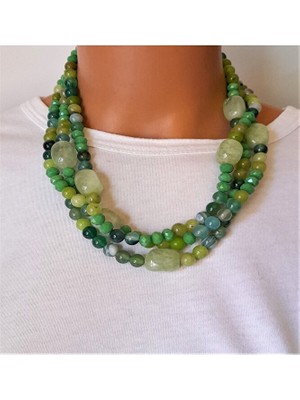 Asteria Elite Yeşil Kuvars Akik Kristal Denge Nazardan Koruma ve Pozitif Enerji Kolyesi