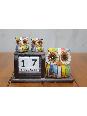 Aspartam Ahşap Baykuş Takvim Model 2