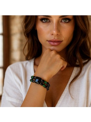 Asteria Elite Nazar Koruması, Güç ve Denge Için Oniks Malahit Akik Bileklik