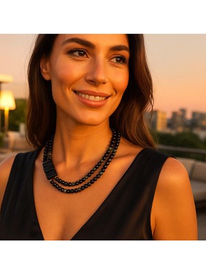 Asteria Elite Nazar Koruması, Güç ve Denge Için Oniks Akik Kristal Kolye