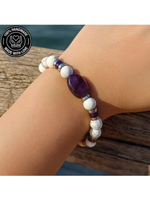 Asteria Elite Ametist Havlit Hematit Iç Huzur ve Bilgelik Bilekliği