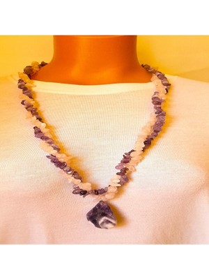 Asteria Elite Ametist Kuvars Ruhsal Uyanış, Netlik ve Huzur Uzun Kolyesi