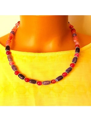 Asteria Elite Pembe Akik Mor Akik Nazardan Korunma ve Ruhsal Uyanış Kolye Bileklik Seti