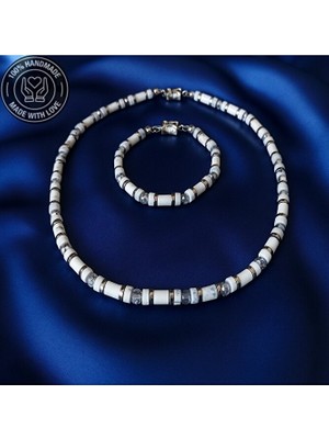 Asteria Elite Havlit Kristal Sakinlik, Arınma ve Denge Kolye Bileklik Seti