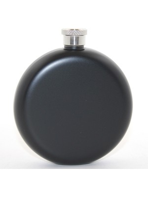 Aspartam Paslanmaz Çelik Yuvarlak 5 Oz Tekli Matara Siyah Renk