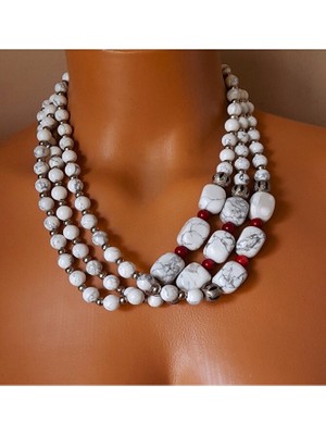 Asteria Elite Premium Serisi 3 Sıralı Havlit Pozitif Enerji Hafıza Güçlendirme ve Iç Huzur Kolyesi