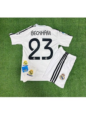 Alaturka Mix R.madridd 2004/05 Sezon D.a.v.i.d B.e.c.k.h.a.m Nostalji Çocuk Forması Armalı Set (White)