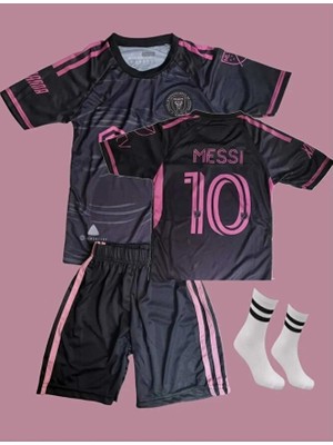 Alaturka Mix I.n.t.e.r Miami 2024/25 Yeni Sezon Lionel Messi Çocuk Forması 3'lü Set (Pink-Black)