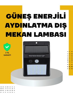Pazarcan 144 Led'li Geniş Aydınlatma Alanına Sahip Güneş Enerjili Güvenlik Lambası