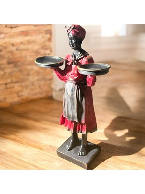 Uzman Ticaret Tepsili Kadın Biblo