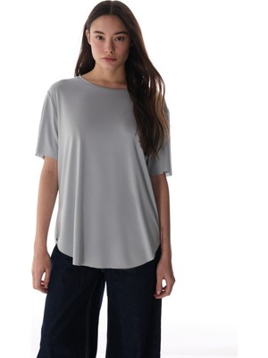 Penti Gri Bisiklet Yaka Oversize Modal T-Shirt