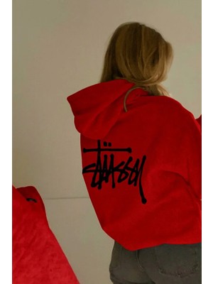 Bellanova 3 Iplik Kalın Kumaş Kapüşonlu Kanguru Cepli Arka Baskı Detaylı Oversize Rahat Günlük Hoodie