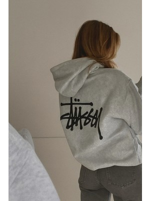 Bellanova 3 Iplik Kalın Kumaş Kapüşonlu Kanguru Cepli Arka Baskı Detaylı Oversize Rahat Günlük Hoodie
