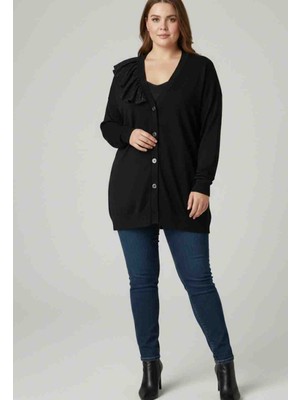 Modelist Krıstal Kumaştan Şık Büyük Beden Hırka