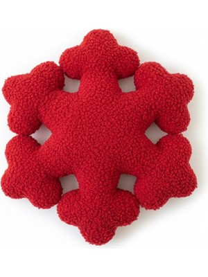 Harmoni Tekstil Kırmızı Kar Tanesi Dekoratif Yastık